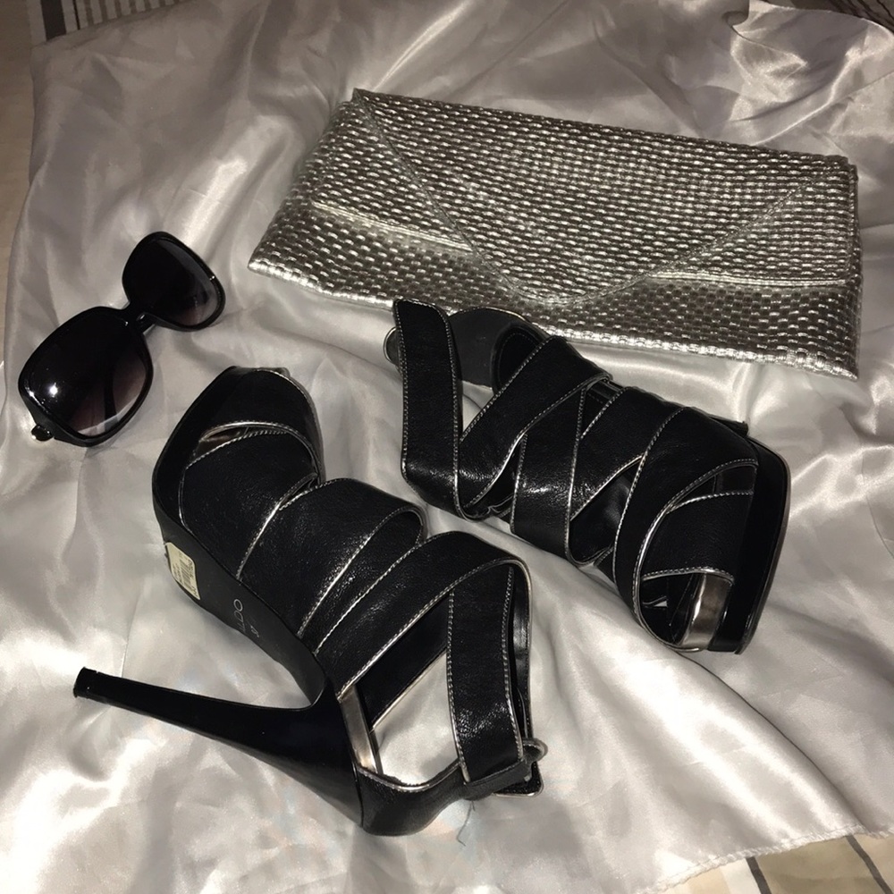 Black and silver Aldo shoes